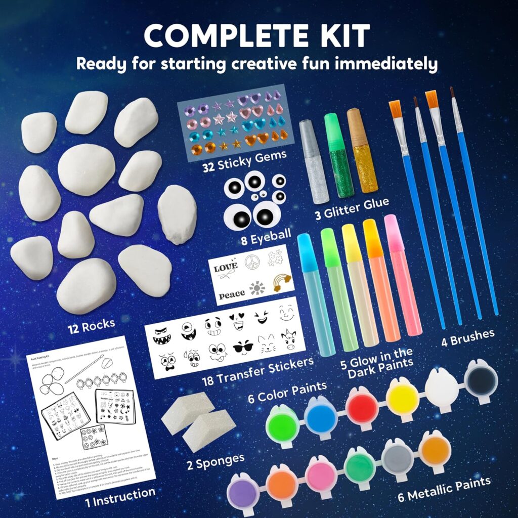 JOYIN Glow in the Dark Rock Painting Kit