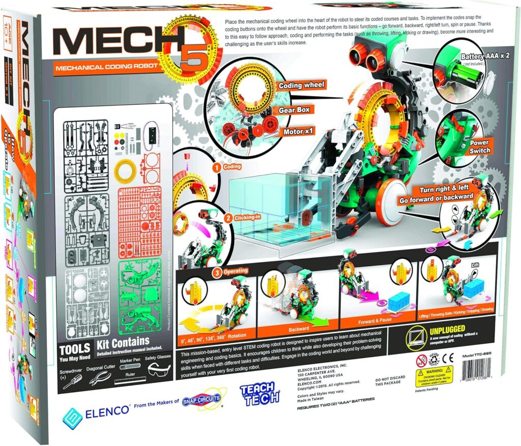 Snap Circuits Teach Tech Mech 5 Mechanical Coding Robot